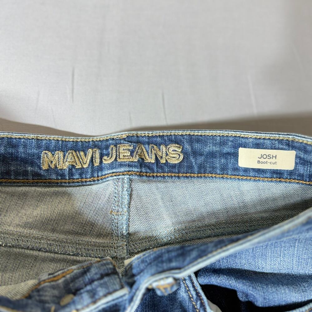 Mavi Josh Mens Denim Shorts Size 33 Raw Hem Distressed Medium Wash Cut Off - Picture 6 of 8